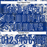 Custom Royal Gray-White Fluid Art Splash Sublimation Soccer Uniform Jersey
