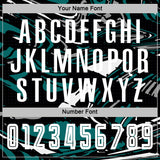 Custom Figure White Black-Teal Fluid Art Splash Sublimation Soccer Uniform Jersey