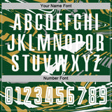 Custom Figure White Green-Old Gold Fluid Art Splash Sublimation Soccer Uniform Jersey