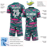 Custom Figure White Teal-Pink Fluid Art Splash Sublimation Soccer Uniform Jersey