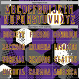 Custom Black Purple White-Yellow Geometric Shape Sublimation Soccer Uniform Jersey