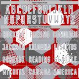 Custom Red Gray-White Geometric Shape Sublimation Soccer Uniform Jersey