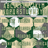 Custom Green Cream-White Geometric Shape Sublimation Soccer Uniform Jersey