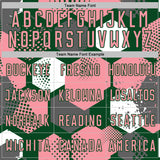 Custom Green Medium Pink-White Geometric Shape Sublimation Soccer Uniform Jersey