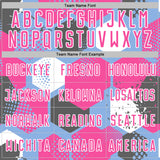 Custom Light Blue Pink-White Geometric Shape Sublimation Soccer Uniform Jersey