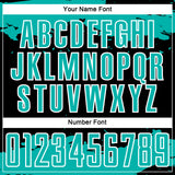 Custom Black Aqua-White Abstract Fragment Art Sublimation Soccer Uniform Jersey