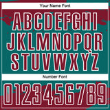 Custom Teal Crimson-White Abstract Fragment Art Sublimation Soccer Uniform Jersey