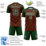 Custom Green Red-White Geometric Arrow Sublimation Soccer Uniform Jersey