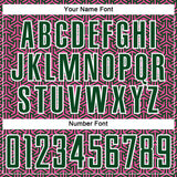 Custom Green Pink-White Geometric Arrow Sublimation Soccer Uniform Jersey