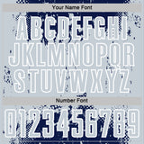Custom Navy Silver-White Abstract Splatter Grunge Art Sports Sublimation Soccer Uniform Jersey