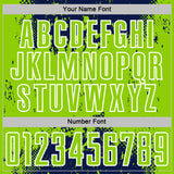 Custom Navy Neon Green-White Abstract Splatter Grunge Art Sports Sublimation Soccer Uniform Jersey