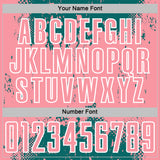 Custom Teal Medium Pink-White Abstract Splatter Grunge Art Sports Sublimation Soccer Uniform Jersey