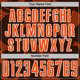 Custom Brown Orange-White Curve Lines Sports Sublimation Soccer Uniform Jersey