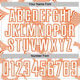 Custom White Orange Curve Lines Sports Sublimation Soccer Uniform Jersey