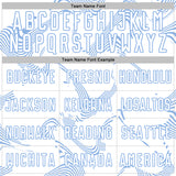 Custom White Light Blue Curve Lines Sports Sublimation Soccer Uniform Jersey