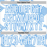 Custom White Powder Blue Curve Lines Sports Sublimation Soccer Uniform Jersey