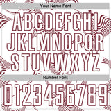 Custom White Burgundy Curve Lines Sports Sublimation Soccer Uniform Jersey