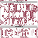 Custom White Crimson Curve Lines Sports Sublimation Soccer Uniform Jersey