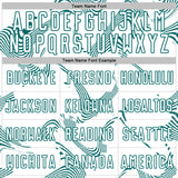 Custom White Teal Curve Lines Sports Sublimation Soccer Uniform Jersey