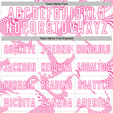 Custom White Pink Curve Lines Sports Sublimation Soccer Uniform Jersey