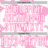 Custom White Pink Curve Lines Sports Sublimation Soccer Uniform Jersey