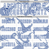 Custom White Royal Curve Lines Sports Sublimation Soccer Uniform Jersey