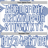 Custom White Royal Curve Lines Sports Sublimation Soccer Uniform Jersey