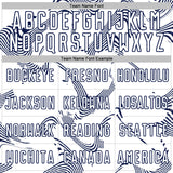 Custom White Navy Curve Lines Sports Sublimation Soccer Uniform Jersey