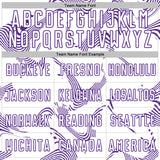 Custom White Purple Curve Lines Sports Sublimation Soccer Uniform Jersey