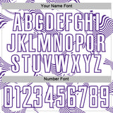 Custom White Purple Curve Lines Sports Sublimation Soccer Uniform Jersey