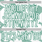 Custom White Kelly Green Curve Lines Sports Sublimation Soccer Uniform Jersey