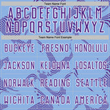 Custom Light Blue Purple-White Curve Lines Sports Sublimation Soccer Uniform Jersey