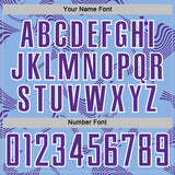 Custom Light Blue Purple-White Curve Lines Sports Sublimation Soccer Uniform Jersey