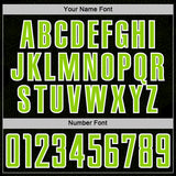 Custom Black Neon Green-White Geometric Shape Sports Sublimation Soccer Uniform Jersey