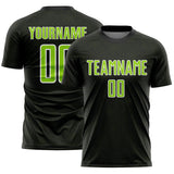 Custom Black Neon Green-White Geometric Shape Sports Sublimation Soccer Uniform Jersey