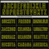 Custom Black Neon Yellow Geometric Shape Sports Sublimation Soccer Uniform Jersey