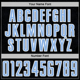 Custom Black Light Blue-White Geometric Shape Sports Sublimation Soccer Uniform Jersey