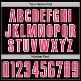 Custom Black Neon Pink-White Geometric Shape Sports Sublimation Soccer Uniform Jersey