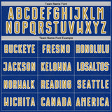 Custom Royal Old Gold-White Geometric Shape Sports Sublimation Soccer Uniform Jersey