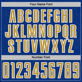 Custom Royal Old Gold-White Geometric Shape Sports Sublimation Soccer Uniform Jersey