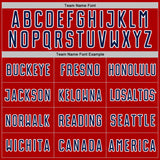 Custom Red Navy-White Geometric Shape Sports Sublimation Soccer Uniform Jersey