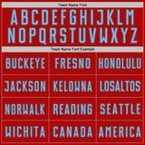 Custom Red Light Blue-Steel Gray Geometric Shape Sports Sublimation Soccer Uniform Jersey