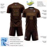 Custom Brown Old Gold Geometric Shape Sports Sublimation Soccer Uniform Jersey