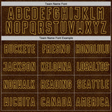 Custom Brown Old Gold Geometric Shape Sports Sublimation Soccer Uniform Jersey