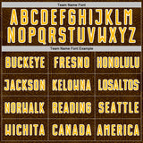 Custom Brown Gold-White Geometric Shape Sports Sublimation Soccer Uniform Jersey