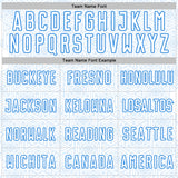 Custom White Powder Blue Geometric Shape Sports Sublimation Soccer Uniform Jersey