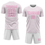 Custom White Pink Geometric Shape Sports Sublimation Soccer Uniform Jersey