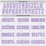 Custom White Purple Geometric Shape Sports Sublimation Soccer Uniform Jersey