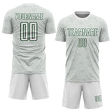 Custom White Green Geometric Shape Sports Sublimation Soccer Uniform Jersey