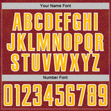 Custom Crimson Gold-White Geometric Shape Sports Sublimation Soccer Uniform Jersey